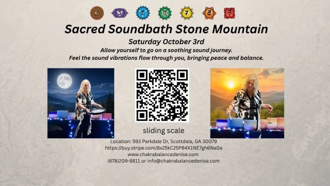 Sacred Soundbath Stone Mtn Oct 3