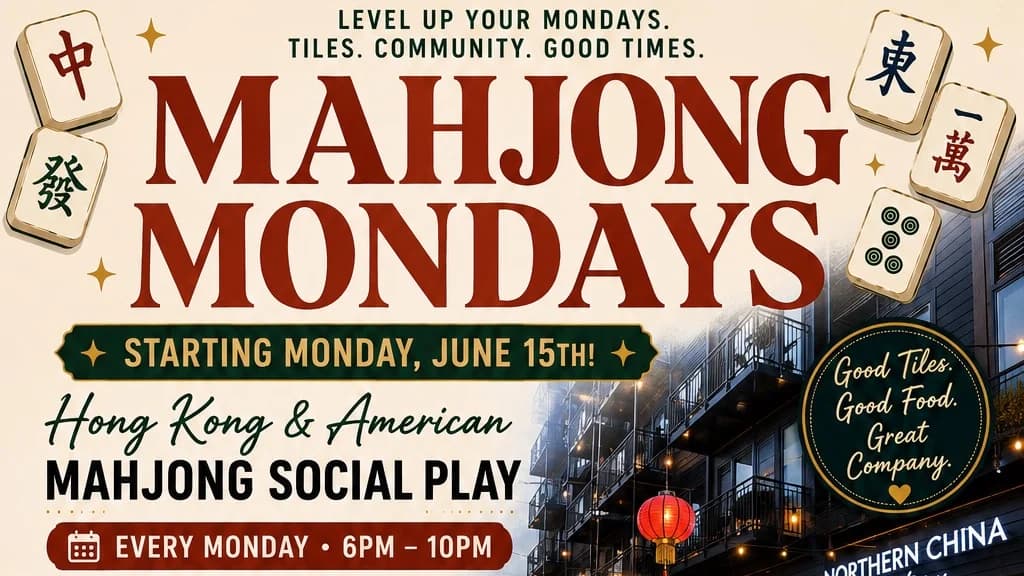 Mahjong Mondays – Beginner Friendly HKG Mahjong.  American Mahjong Open Play